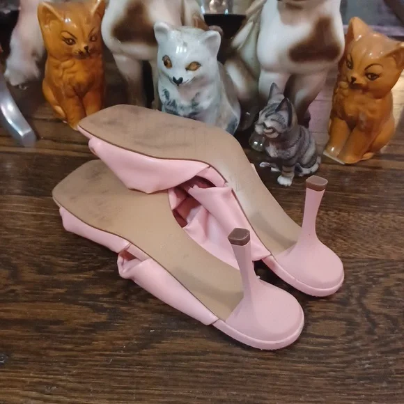 ZARA Petal Pink Padded Double Strap Kitten Heels sz.40/9 - Picture 6 of 7